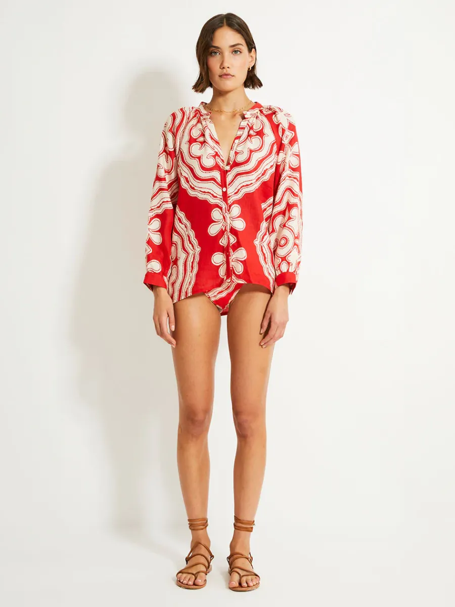 MITA | Button Up Blouse<lemlem Hot